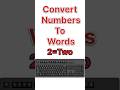 Convert Number to Words || #winword #windows #shorts #viral2024