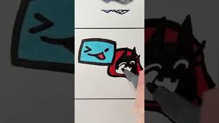 Drawing Skeppy and BadBoyHalo FNF icon #shorts Drawing Skeppy and BadBoyHalo FNF icon #shorts