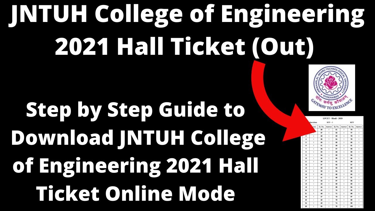 JNTUH College of Engineering 2021 Hall Ticket  (Out) - Download JNTUH College 2021 Hall Ticket