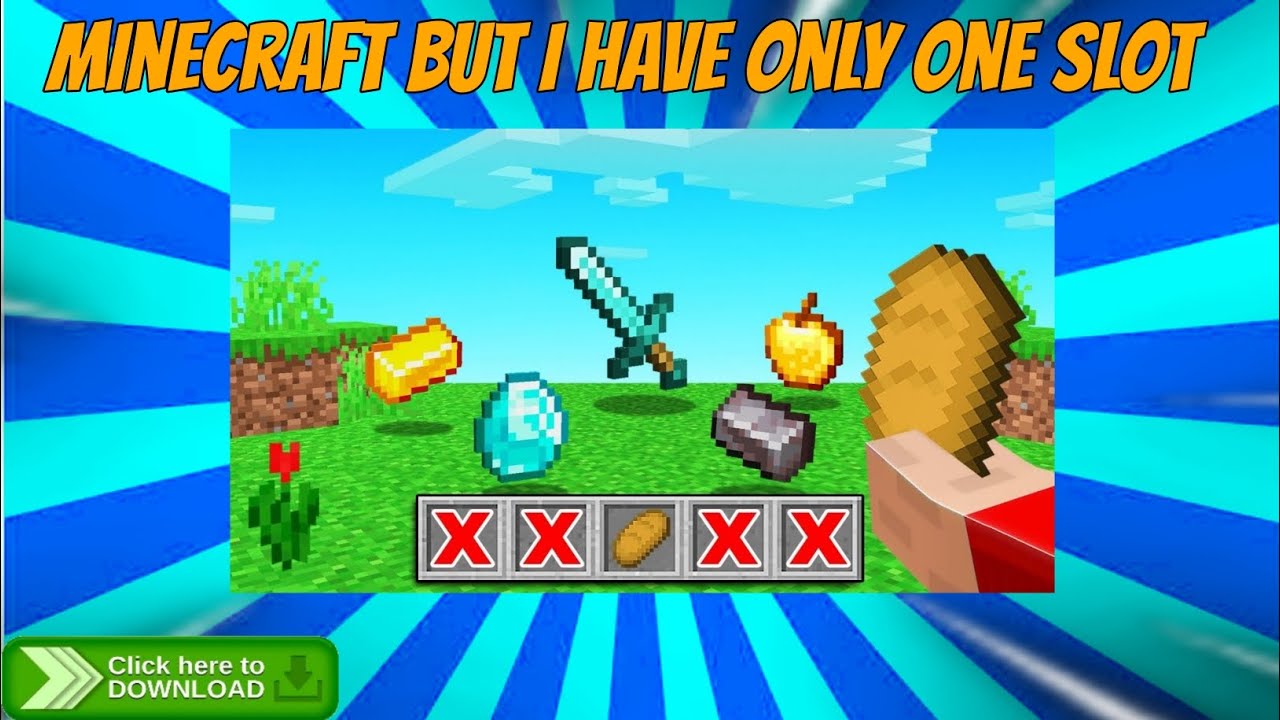 Minecraft but I have only one slot mod for mcpe |HINDI| Minecraft but I have only one inventory slot