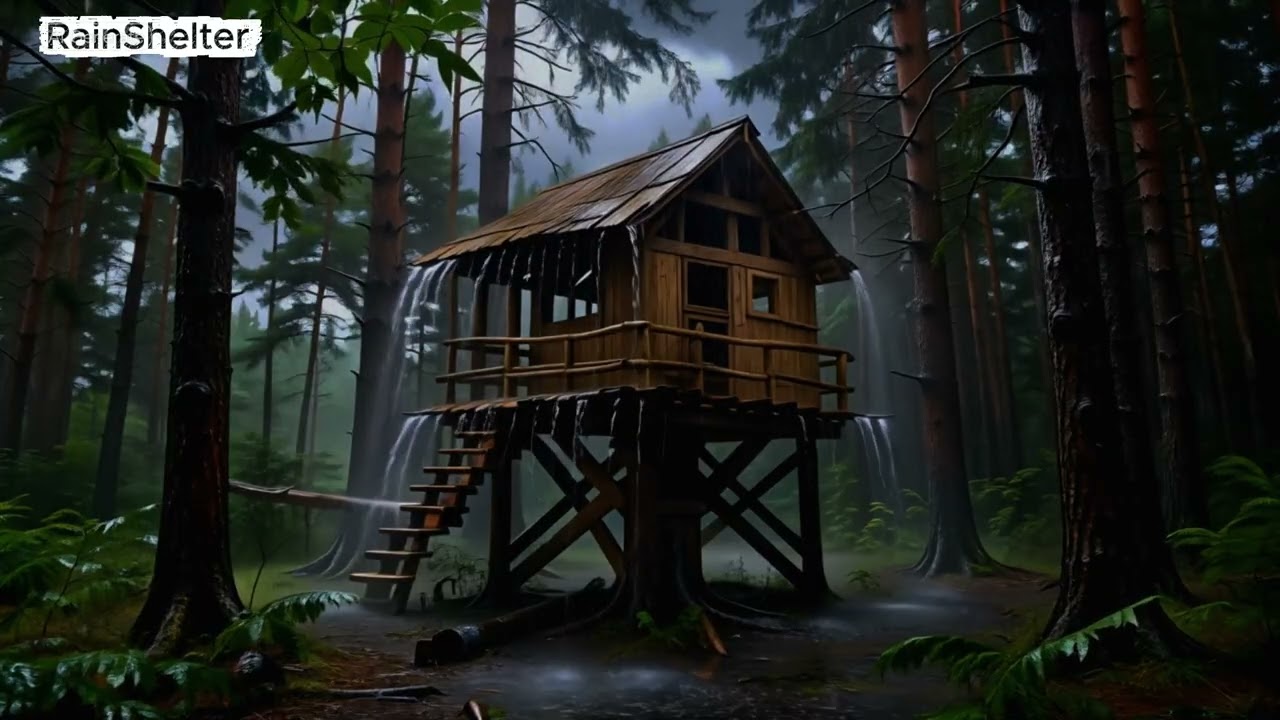 2 Hours Forest Rain Sounds | Calm Rain Shelter Ambience