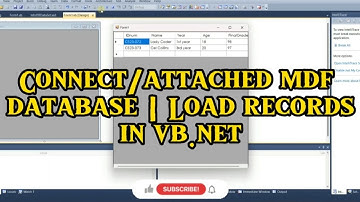 How to attach a mdf database | Load records with .mdf database in vb.net