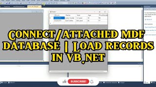 How to attach a mdf database | Load records with .mdf database in vb.net