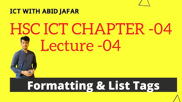 HSC ICT CHAPTER-04 || LECTURE-04 || Introduction to Web Design & HTML) || Abid Jafar
