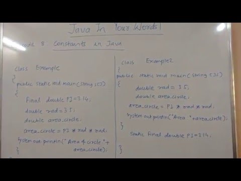 Episode8 Constants In Java