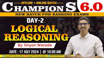 New Batch 2025 || Logical Reasoning  Day 2 || Expert Guidance By Dnyan Warade Sir  || #banking