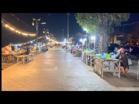 Walking👫 Street food Mekong river Mukdahan,Thailand🇹🇭