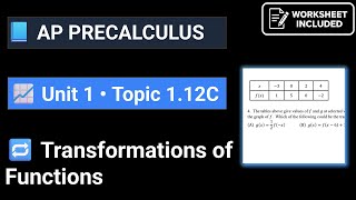 AP Precalculus worksheet 1.12C Transformations of Functions