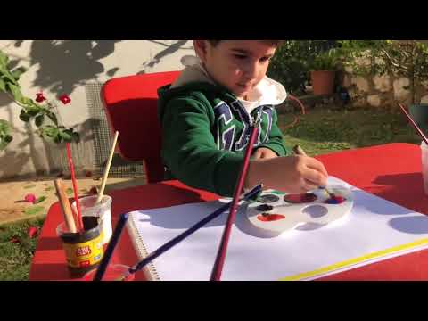 Parmak Boyasi Ile Renkleri Karistiriyoruz Mor Renk Nasil Elde Edilir Kahverengi Nasil Elde Edilr Youtube