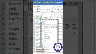 Excel Interview Question Students Marksheet in Excel #excel​ #exceltips​ #exceltutorial​ #msexcel​
