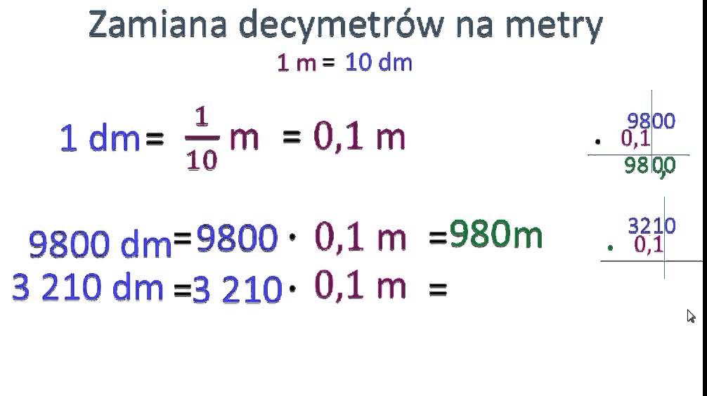 Zamiana Decymetr w Na Metry YouTube