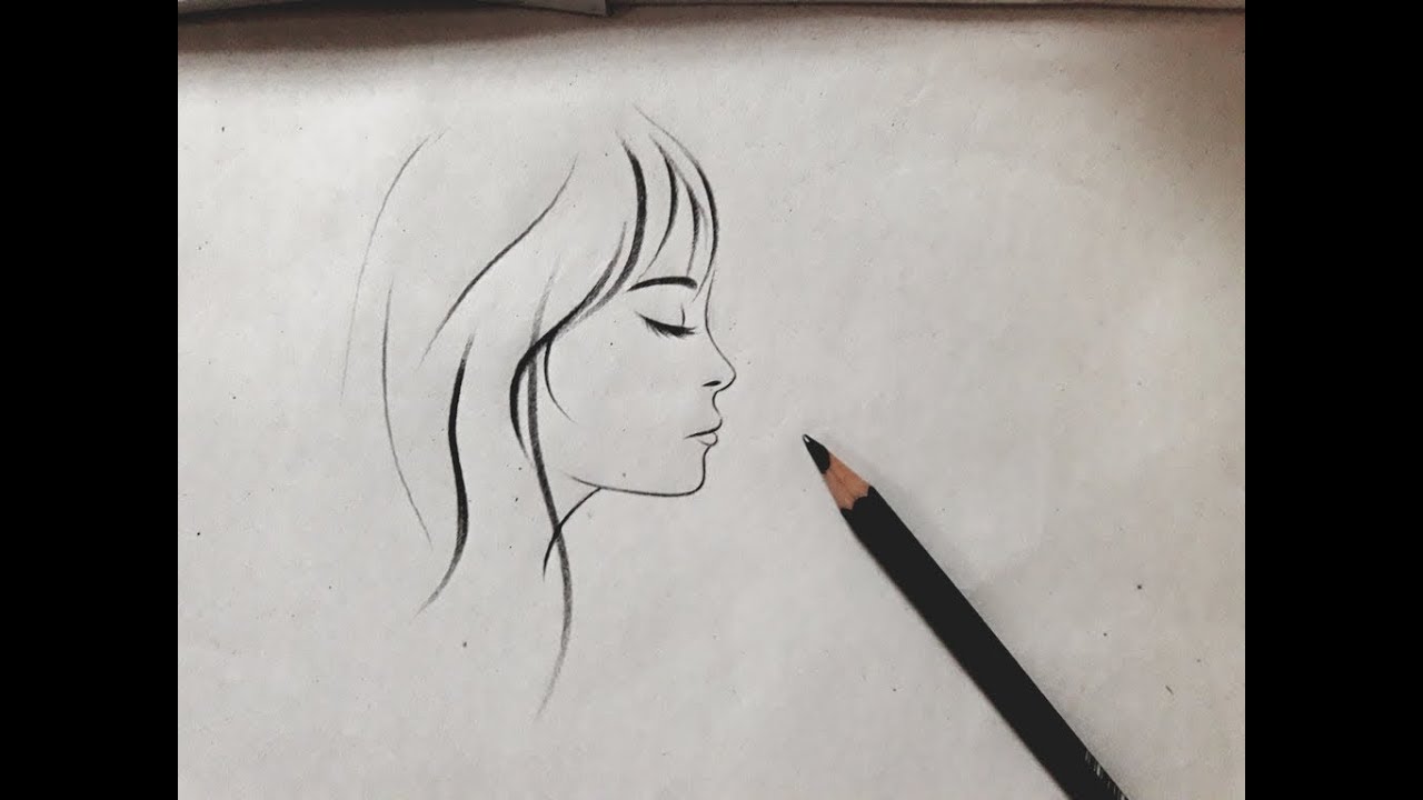 female nose drawing side view