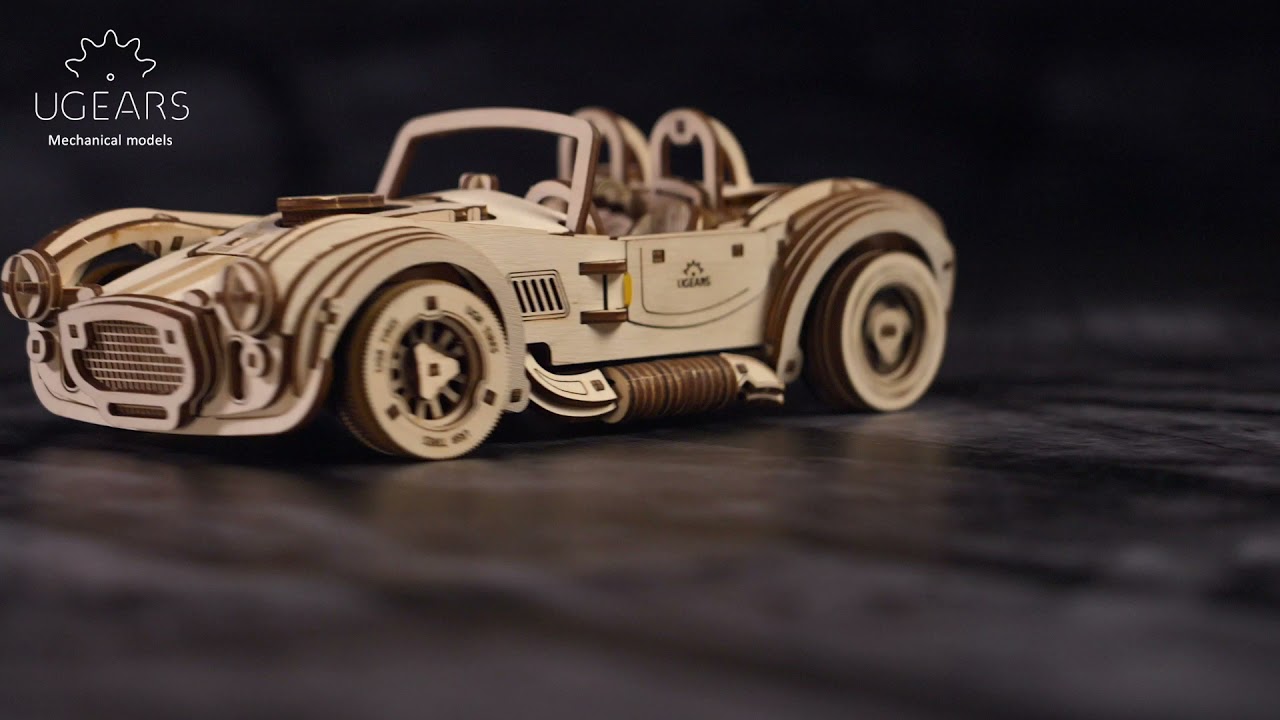 Maquette de voiture rétro, en bois, Ugears