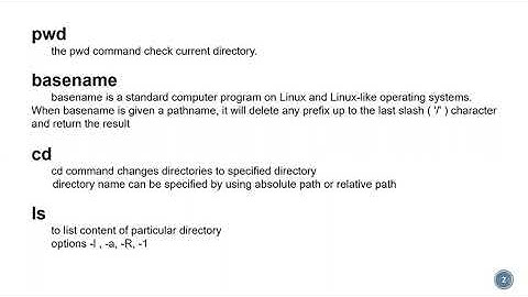 Linux for beginners - 03  pwd, basename, cd, ls, cat, touch