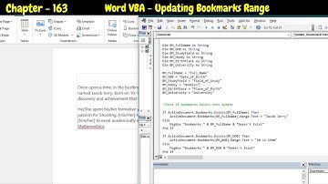 Word VBA - Updating Bookmarks Text