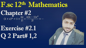 2nd Year Math, Chapter 2 Exercise 2.1 Q 2 Part 1,2 solution F.sc Part 2
