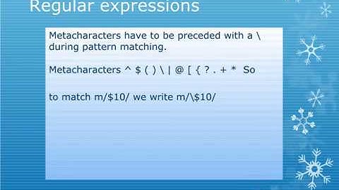 Regular Expressions in Perl