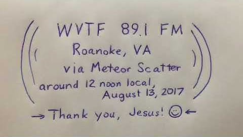 FM DX via Meteor Scatter: WVTF 89.1 (see video)