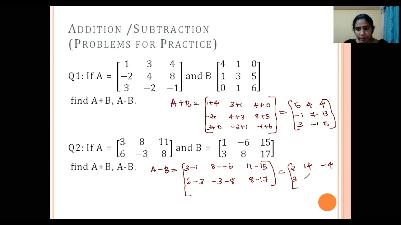 Addition and scalar multiplication of matrix - YouTube