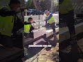 Precision Installation of Kassler Bus Stop Kerbs Using Probst Handling Equipment.#shorts #fyp