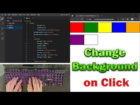 ASMR Programming - Change Background Color on Click using Html CSS & Javascript - No Talking