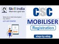 सीएससी स्किलइंडिया मोबिलाइज़ के लिए पंजीकरण कैसे करें | Skillindia CSC Mobiliser Registration forVLE