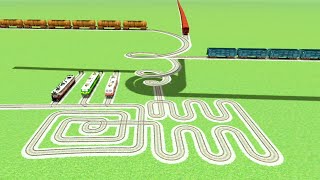 TEN 💞TRAINS FLYING FACE TO FACE SAME TRACKS CROSSIN CIRCLE🐍 RISKY RAILWORK BEANG 