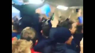 Cardiff fans away at MK Dons with Pyro. 28/12/2015