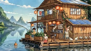 A Quiet Morning on a Floating House — Garden Care & Fresh River Fish | Silent Days screenshot 3