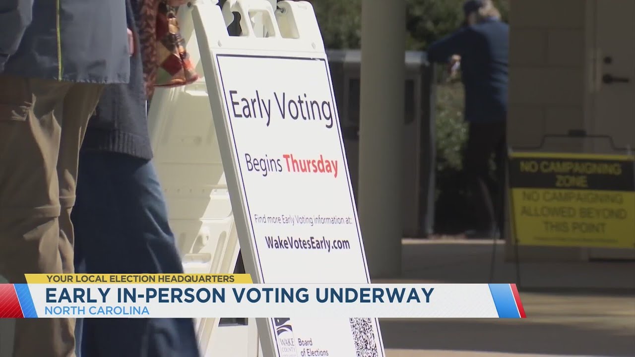 Early in-person voting underway in North Carolina - YouTube