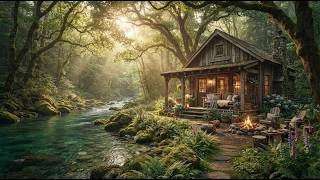 🌲 Cozy Forest Cabin LoFi Jazz 💧 Crystal Creek Retreat for Study, Work & Relaxation