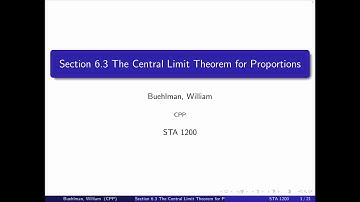 Section 6.3 The Central Limit Theorem for Proportions