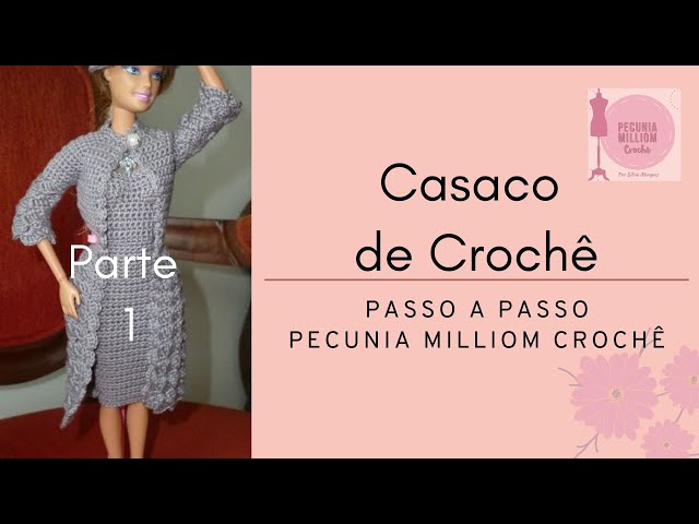 CASACO DE CROCHÊ PARA BARBIE COM GRÁFICO  Roupas barbie de crochê, Roupas  de crochê para bonecas, Casaco de crochê