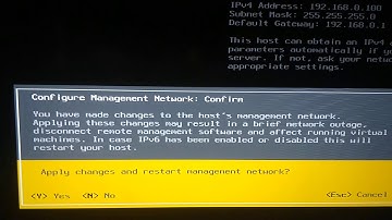 VMWare ESXI 6.5.0 Assigning Static IP