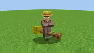 baby villager on a broom