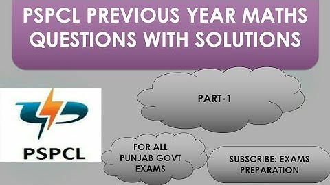 PSPCL MATHS PREVIOUS YEAR PAPER WITH SOLUTIONS