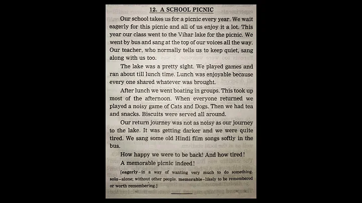 Composition On A School Picnic || English Writing Skills || Let's Learn grammar