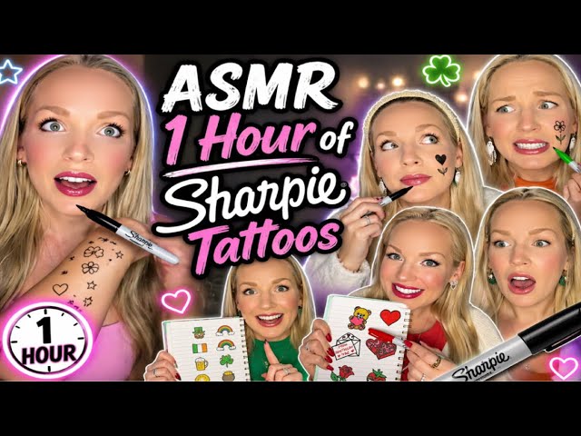 ASMR Sharpie Tattoos In The Girl’s Bathroom🚽OVER 1 HOUR OF RELAXATION😌