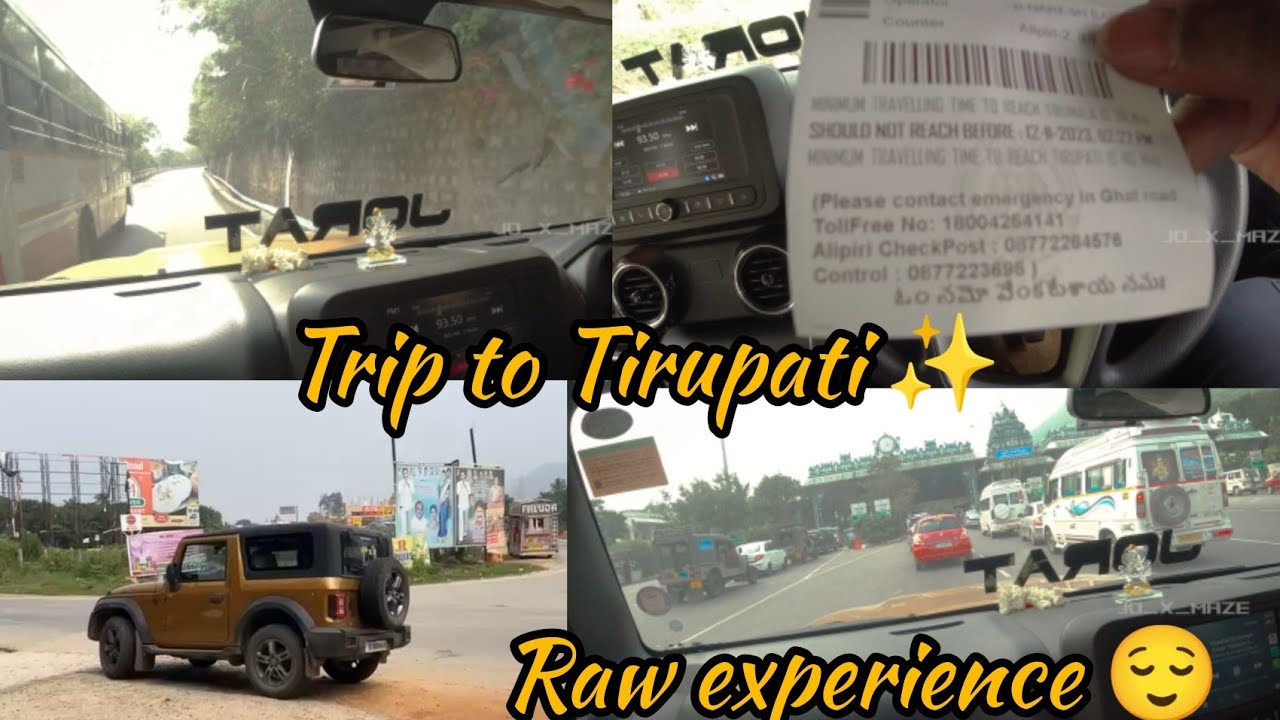 TRIP TO TIRUPATI 😌✨|MAHINDRA THAR RWD💛|RAW EXPERIENCE ❤️|DIWALI TRIP🦋|#tamil #car #travel