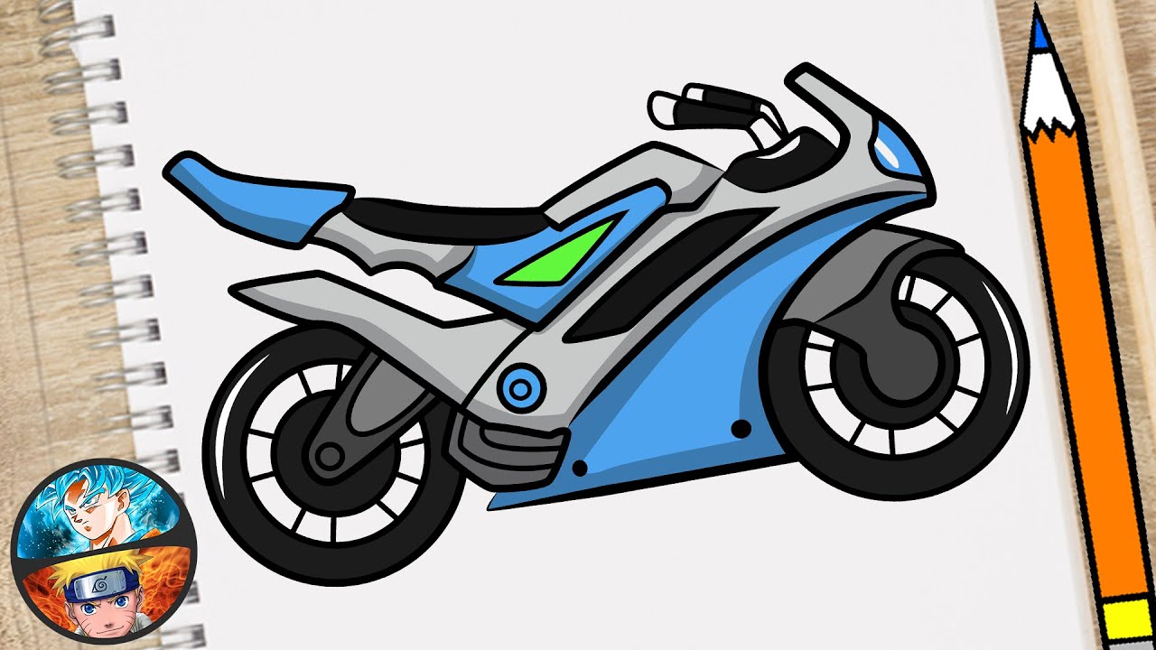 Como DESENHAR uma MOTO - Como DIBUJAR una MOTO - How to DRAW a MOTORCYCLE 