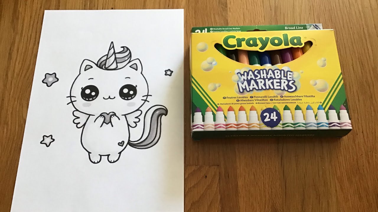 Colouring a kitty corn 😍😍😍🦄🦄🐱🐱 - YouTube