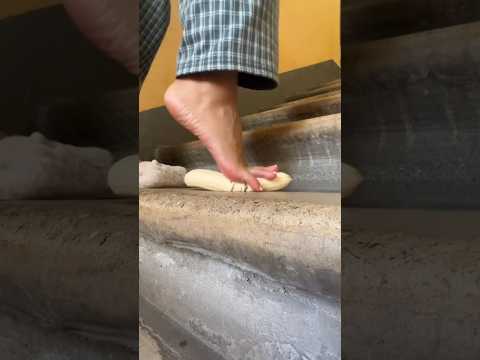 Barefoot banana crush #feet #crushing #heel #sole #barefoot #foot #asmr