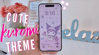 ₊˚✩ ⊹ cute KUROMI theme on iPhone 15 pro | ios customization⊹ ✩₊˚