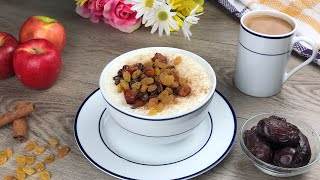 Classic Porridge with Caramelized Apples and Raisin l Ramadan Recipe lشربة رمضان-شربة بيضاءمغذية سهل