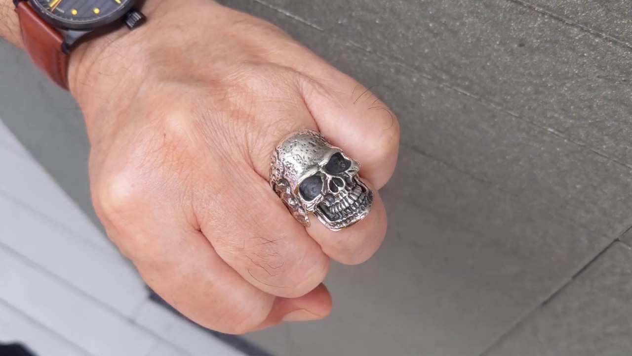 Sterling Silver Tough Men Skull Ring
