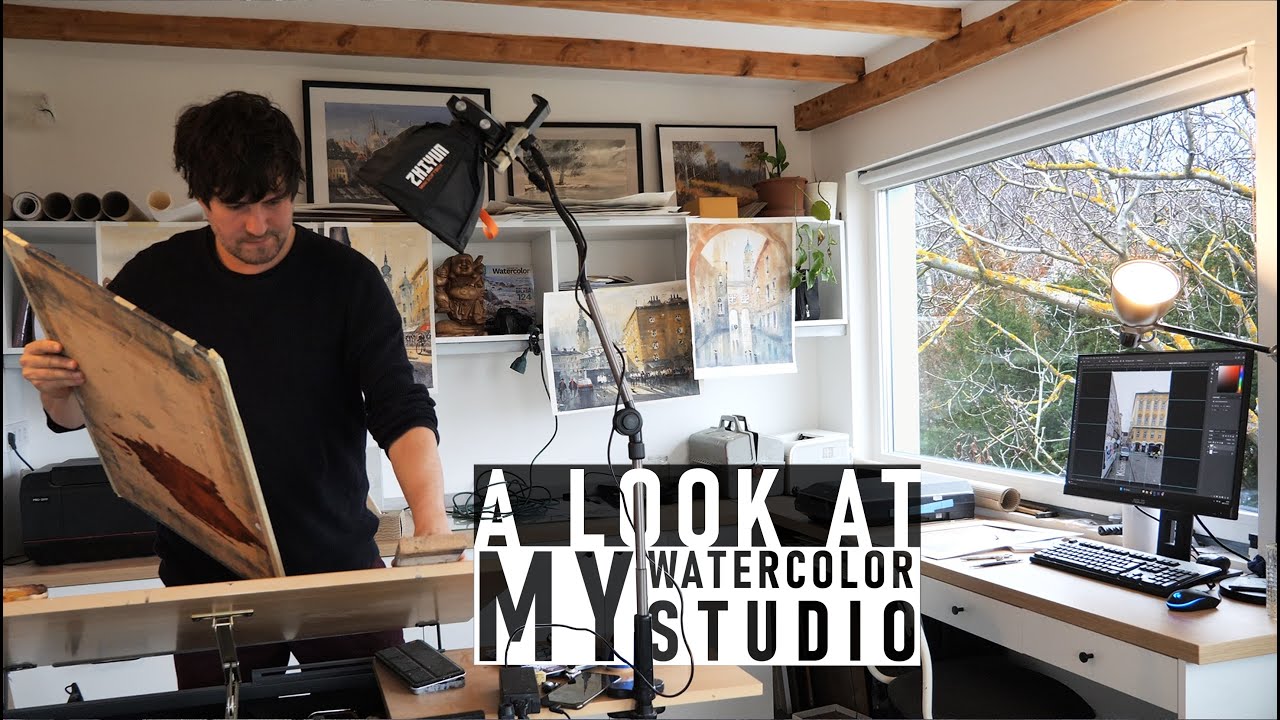 Average day in my watercolor studio
