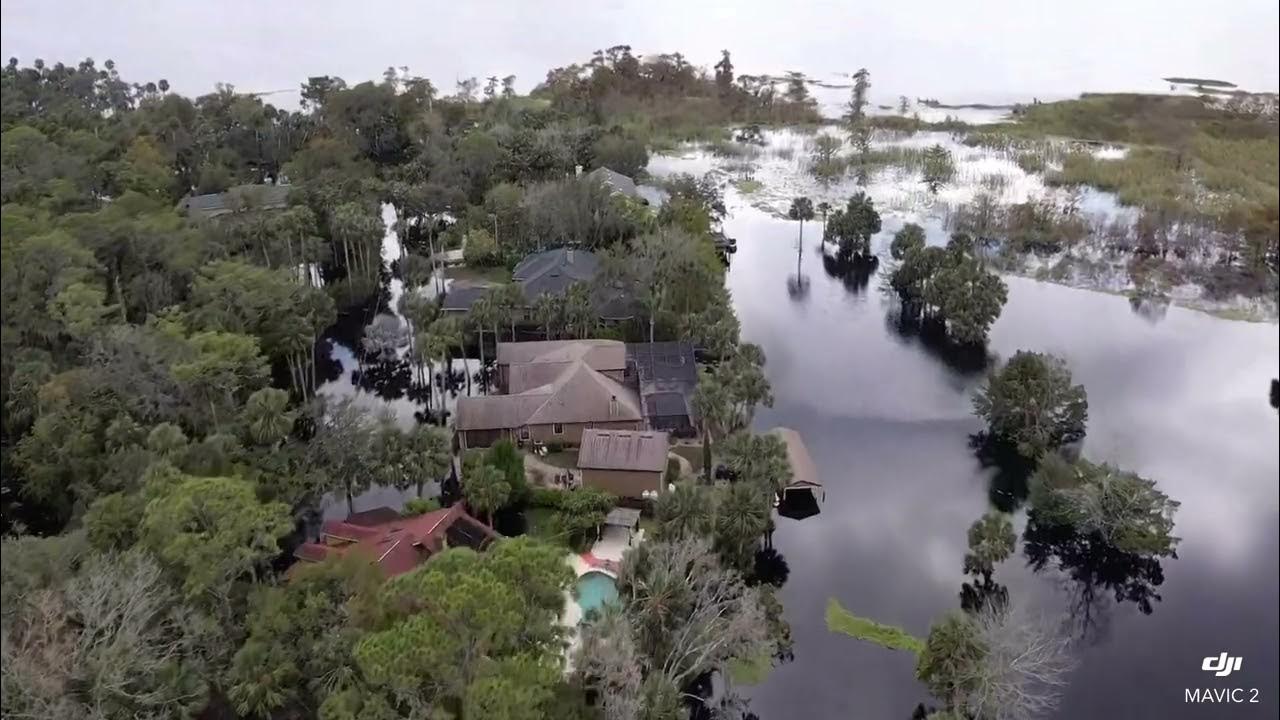 Drone footage of Stone Island Enterprise Florida 10/20/22 showing post Hurricane Ian flooding