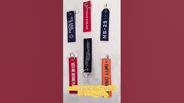 Custom Logo Popular Design Fabric Keychain Embroidery Key Chain Woven Keychain with Metal Ring