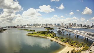 Live camera view of Rainbow Bridge in Tokyo, Japan