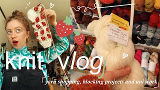 knit vlog 🍓 | blocking socks, meeting knit friends and getting a yarn winder